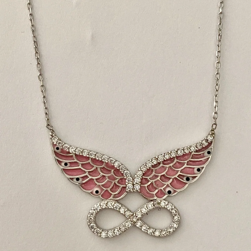😇Angelwings infinity 925 silver necklace